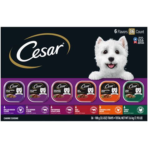 how much cesar dog food to feed